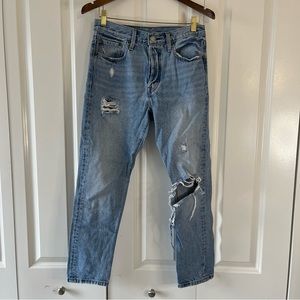 LEVI'S Women's 501 Original-Fit Straight-Leg Ripped Jeans